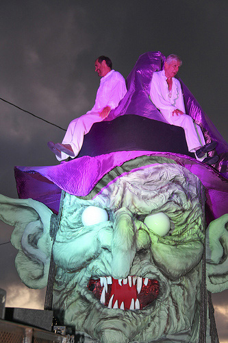 Tony Falcone and Joe Liszka in the witches head. 