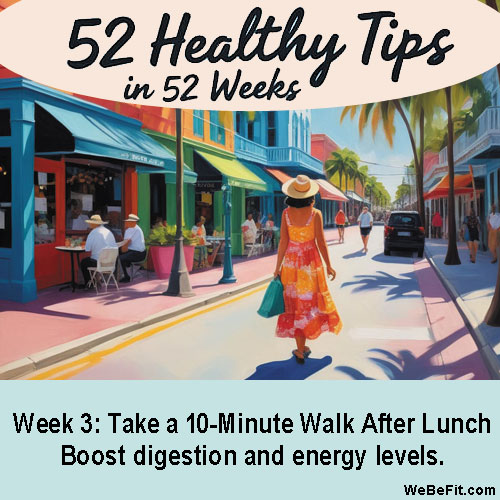 Week 3: Take a 10-Minute Walk After Lunch - Boost digestion and energy levels.