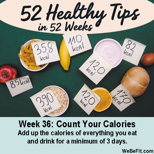 Week 36: Count Your Calories - Add up the calories of everything you eat and drink for a minimum of 3 days. 