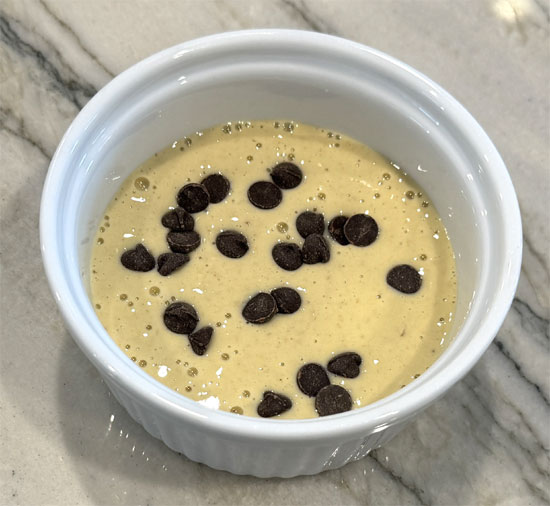 Sprinkle HALF the chocolate style chips over the top.