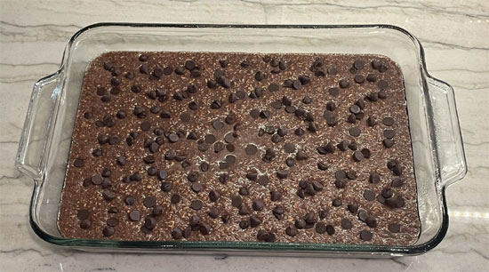 Now put on the sugar free chocolate chips,
