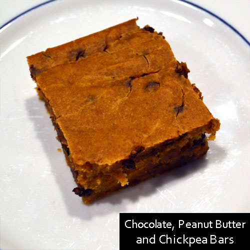 Chocolate, Peanut Butter and Chickpea Bars