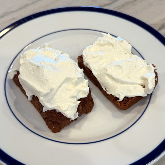 There's a lot of "frosting" so I like to cut the protein bars in half (like a bagel) and frost both halves for maximum coverage. 