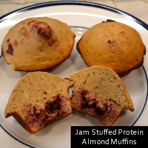 Jam Stuffed Protein Almond Muffins