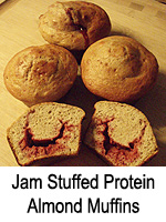 Jam Stuffed Protein Almond Muffins