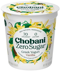 Chobani Zero Sugar Greek Yogurt Vanilla Flavored
