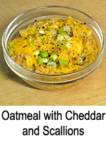 Oatmeal with Cheddar and Scallions