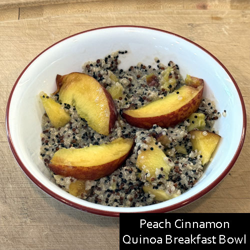 Peach Cinnamon Quinoa Breakfast Bowl