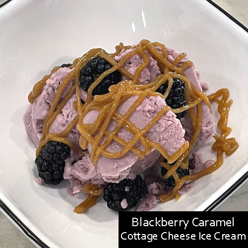 Blackberry Caramel Cottage Cheese Ice Cream