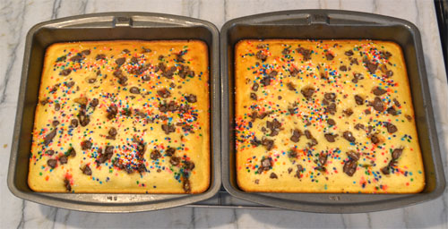 Funfetti Low Sugar Cake AFTER Baking