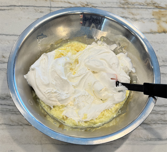 Mix in whipped topping until evenly combined.