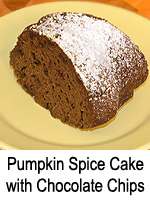 Pumpkin Spice Cake with Chocolate Chips