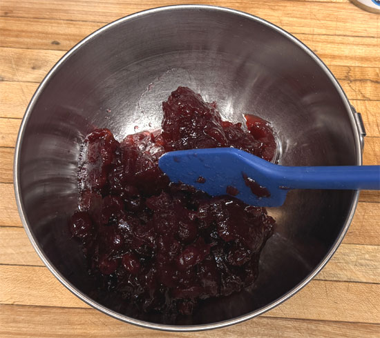 Combine cranberry sauce and BBQ sauce, then pour over chicken and vegetables.