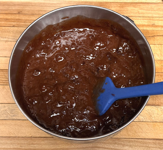 Combine cranberry sauce and BBQ sauce, then pour over chicken and vegetables.