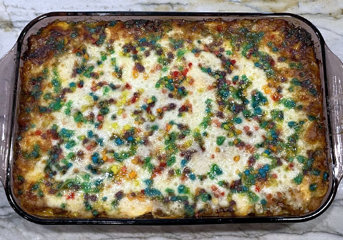 Baked Spaghetti and Nerds - Baked