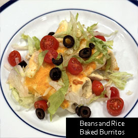 Beans and Rice Baked Burritos