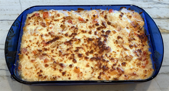 Remove foil, switch oven to broil, and return dish to oven for 1 to 2 minutes until the cheese is golden. Watch closely.