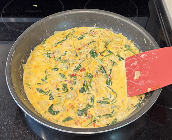 Stir in half and half and smoked paprika. Season lightly with salt and pepper.