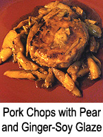 Pork Chops with Pear and Ginger-Soy Glaze