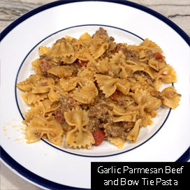 Garlic Parmesan Beef and Bow Tie Pasta