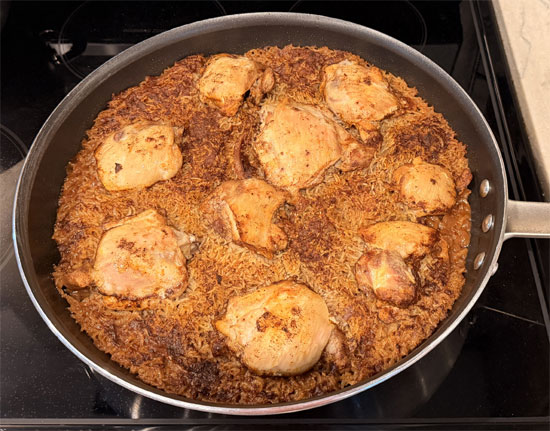 Increase heat to broil and return the pan to the oven for 5-7 minutes until the chicken is golden brown. 