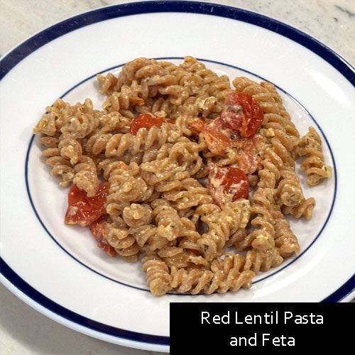 Red Lentil Pasta and Feta