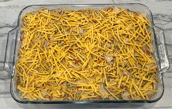 Spaghetti Chicken Casserole with Cheese
