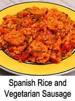 Spanish Rice and Vegetarian Sausage