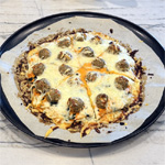 Turkey Crust Pizza with Roasted Red Pepper Sauce