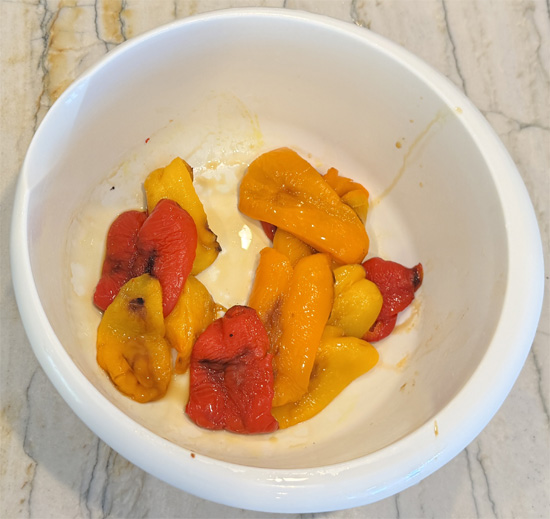 Steam and peel: Place hot peppers in a sealed plastic bag or covered bowl for 15 minutes. Remove skin, seeds, and stems. The skin should peel off easily. 