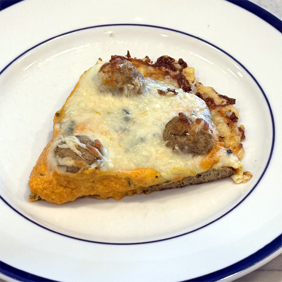 Serve: Let cool for 5 minutes before slicing. Serve with extra red pepper sauce on the side. 