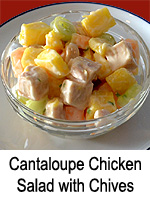 Cantaloupe and Chicken Salad with Chive Dressing