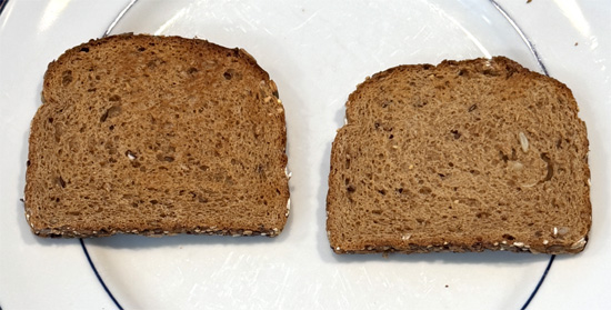 Toast two slices of bread.