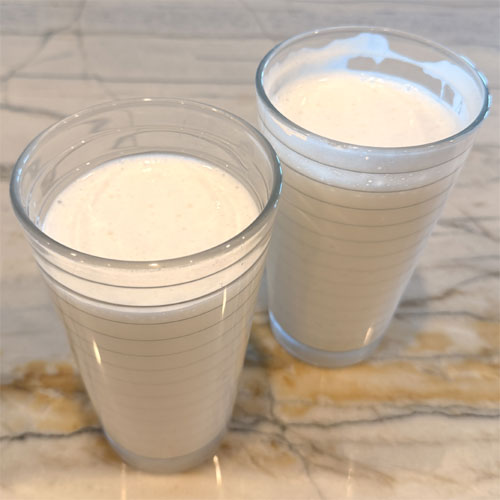 Serve immediately for a super airy, frothy shake (yields about 2 1/2 cups per serving). 