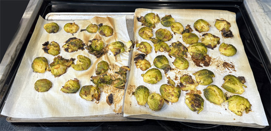 Bake for 25 to 30 minutes until they are browned. If you want them crispy, turn the oven to "broil" and bake for another 1-2 minutes until they are all brown. Watch closely because they can quickly burn at this temperature. 