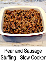 Pear with VEGGIE Sausage Stuffing - Slow Cooker
