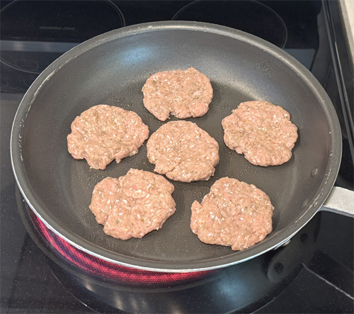 Cook the patties until they are browned on both sides and no longer pink in the middle, about 2-3 minutes per side. (It will take longer if you make larger patties.)