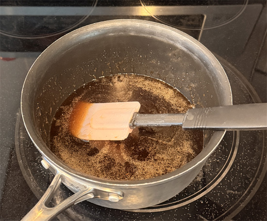 Remove the pan from the heat and stir in the vanilla extract and salt.
