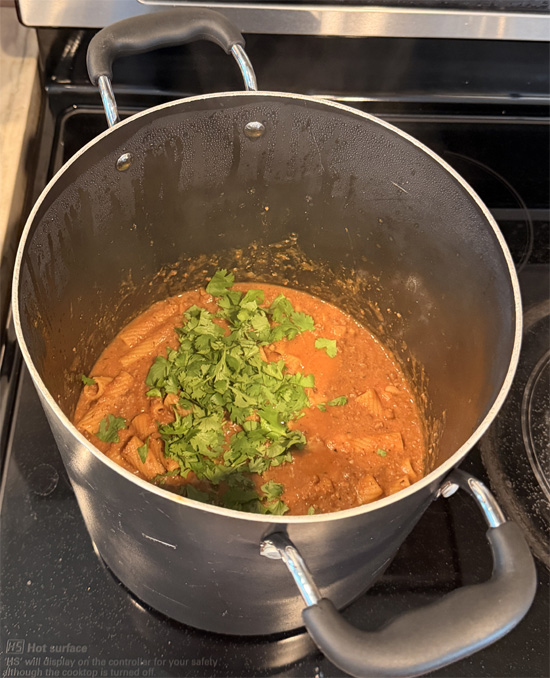 Stir in the cilantro, yogurt and parmesan. Cook an additional 2 minutes and serve. 
