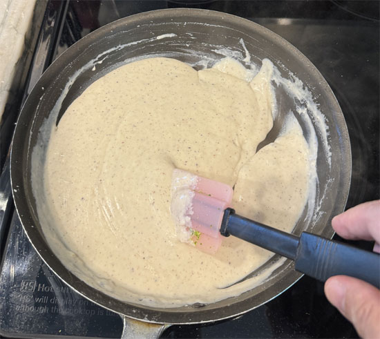 7. Add the cornstarch to the mixture and keep stirring until it starts to bubble and thicken.
