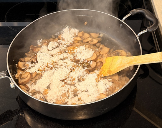 Stir in the flour and curry until blended. 