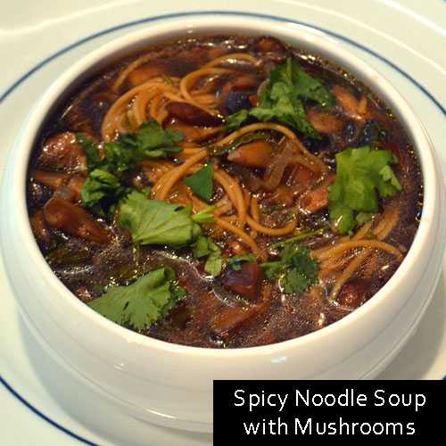 Spicy Noodle Soup with Mushrooms