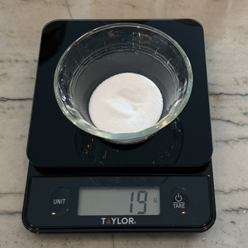 19.25 grams of potassium chloride, and 