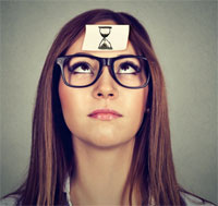 A person thinking about procrastinating. 