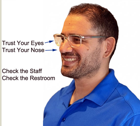 Give it the Sight, Sniff and Staff Test.