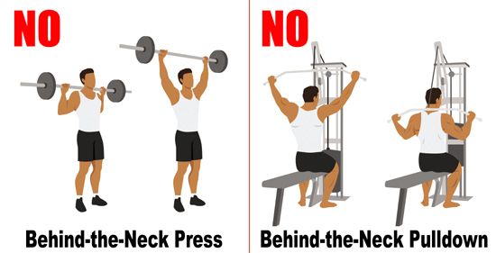 Behind-the-Neck Press and Pulldowns