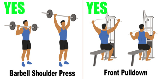 Regular Overhead Presses and Pulldowns