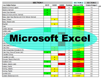 Fish Chart in Microsoft Excel Format