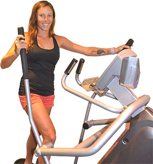 Doing intervals on the elliptical. 