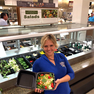 Buy produce at the salad bar to save money.